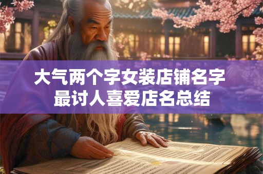 大气两个字女装店铺名字 最讨人喜爱店名总结