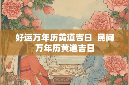 好运万年历黄道吉日  民间万年历黄道吉日