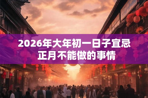 2026年大年初一日子宜忌  正月不能做的事情