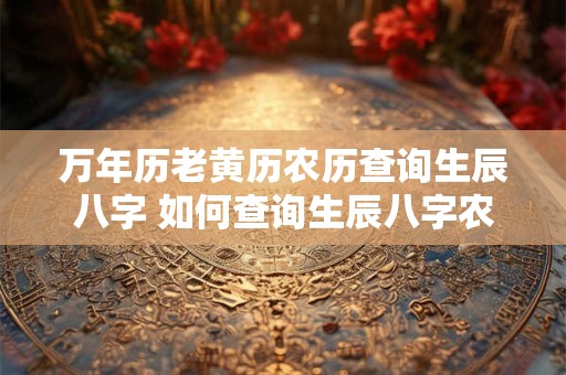 万年历老黄历农历查询生辰八字 如何查询生辰八字农历