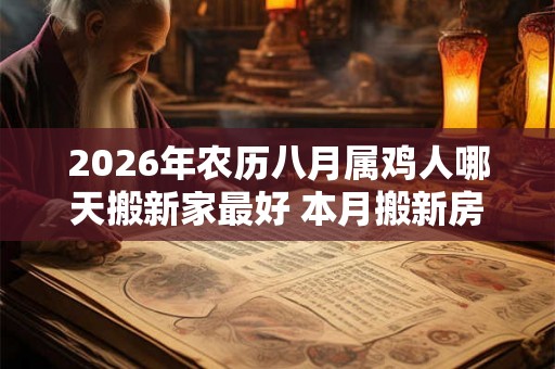 2026年农历八月属鸡人哪天搬新家最好 本月搬新房吉日推荐