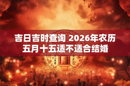 吉日吉时查询 2026年农历五月十五适不适合结婚 吉日吉时查询 2026年农历五月十五适不适合结婚