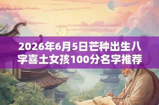 2026年6月5日芒种出生八字喜土女孩100分名字推荐！