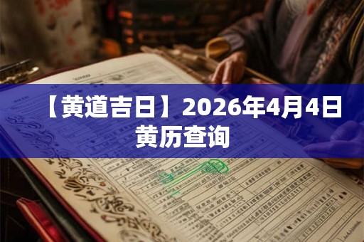 【黄道吉日】2026年4月4日黄历查询 【黄道吉日】2026年4月4日黄历查询