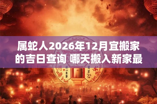 属蛇人2026年12月宜搬家的吉日查询 哪天搬入新家最吉利