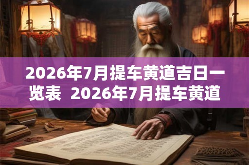 2026年7月提车黄道吉日一览表  2026年7月提车黄道吉日一览表