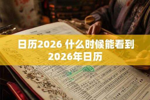 日历2026 什么时候能看到2026年日历