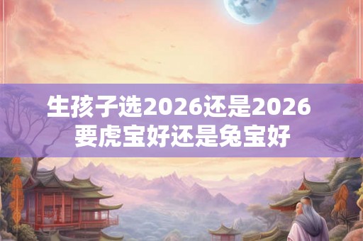 生孩子选2026还是2026 要虎宝好还是兔宝好