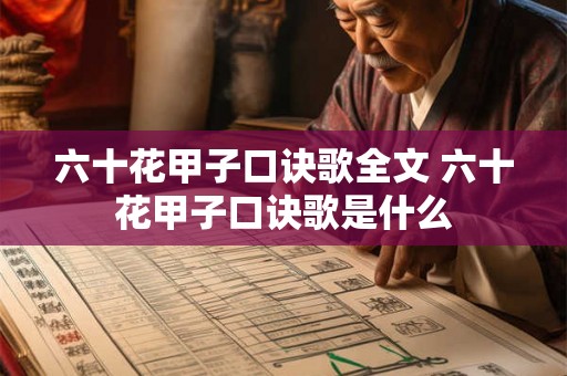 六十花甲子口诀歌全文 六十花甲子口诀歌是什么