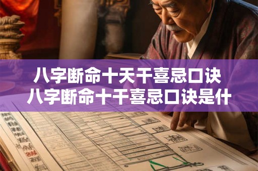 八字断命十天干喜忌口诀 八字断命十干喜忌口诀是什么