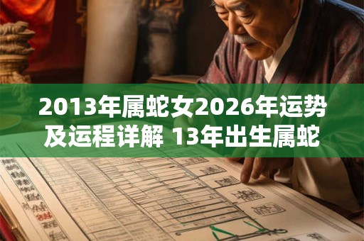 2013年属蛇女2026年运势及运程详解 13年出生属蛇人2026全年每月运势女性