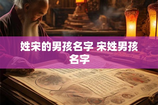 姓宋的男孩名字 宋姓男孩名字