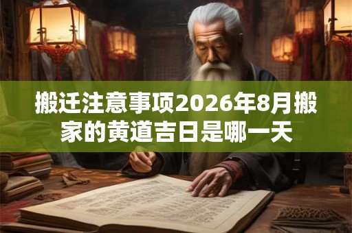 搬迁注意事项2026年8月搬家的黄道吉日是哪一天