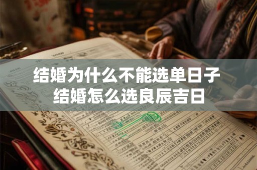 结婚为什么不能选单日子 结婚怎么选良辰吉日