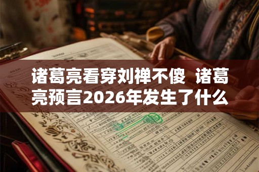 诸葛亮看穿刘禅不傻  诸葛亮预言2026年发生了什么