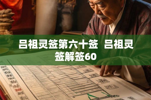 吕祖灵签第六十签 吕祖灵签解签60 吕祖灵签第六十签 吕祖灵签解签60