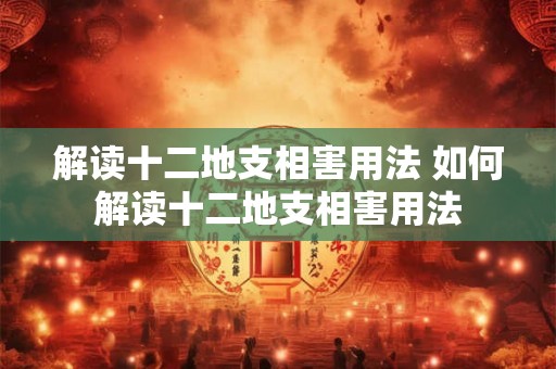 解读十二地支相害用法 如何解读十二地支相害用法