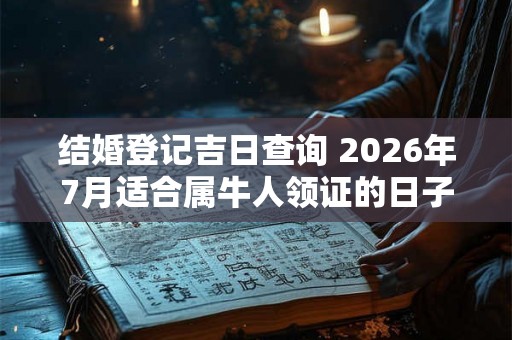 结婚登记吉日查询 2026年7月适合属牛人领证的日子