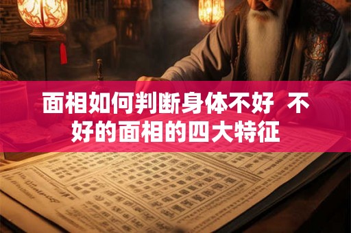 面相如何判断身体不好  不好的面相的四大特征
