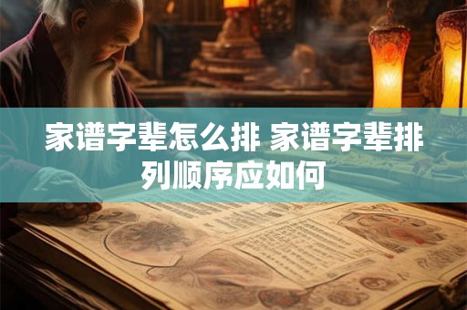 家谱字辈怎么排 家谱字辈排列顺序应如何