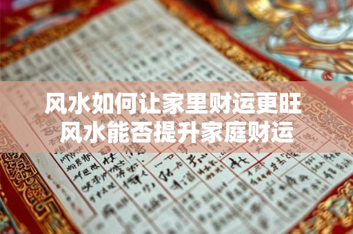 风水如何让家里财运更旺 风水能否提升家庭财运