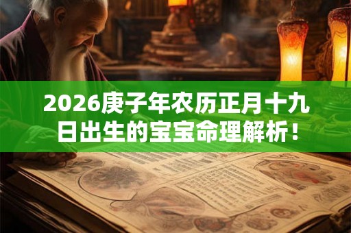 2026庚子年农历正月十九日出生的宝宝命理解析！