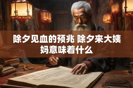除夕见血的预兆 除夕来大姨妈意味着什么