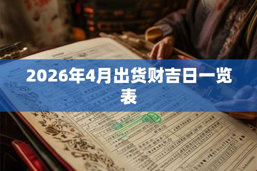 2026年4月出货财吉日一览表