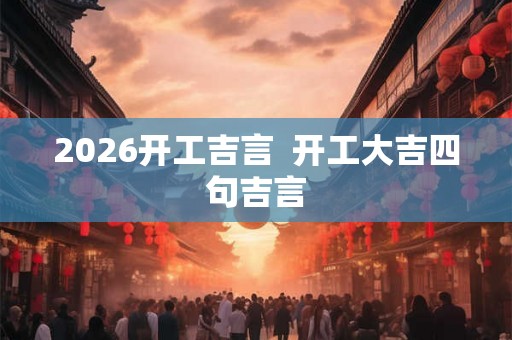 2026开工吉言  开工大吉四句吉言