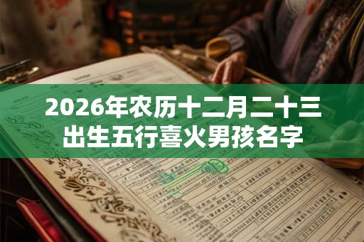 2026年农历十二月二十三出生五行喜火男孩名字