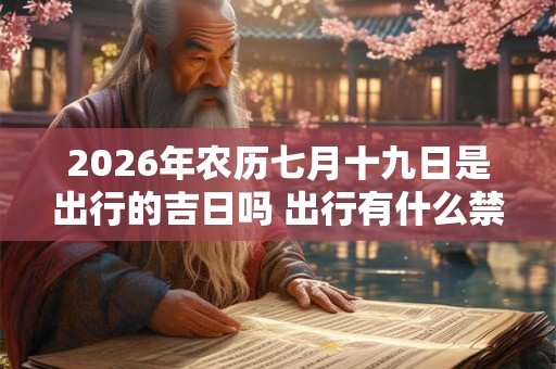 2026年农历七月十九日是出行的吉日吗 出行有什么禁忌