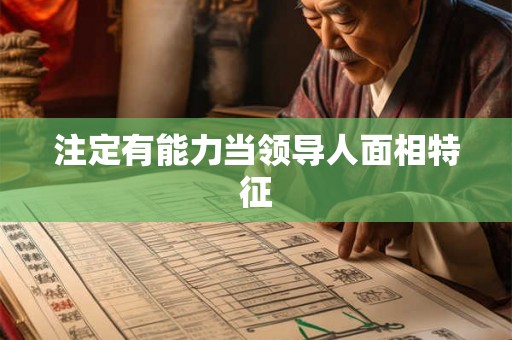 注定有能力当领导人面相特征