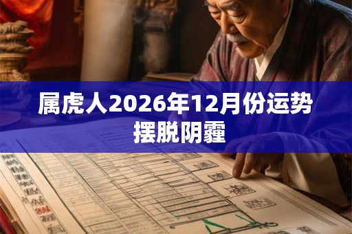 属虎人2026年12月份运势 摆脱阴霾