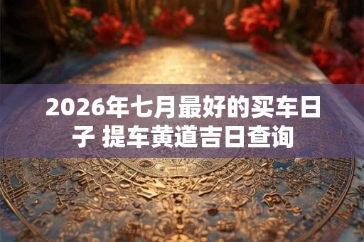 2026年七月最好的买车日子 提车黄道吉日查询