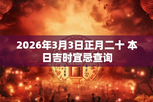 2026年3月3日正月二十 本日吉时宜忌查询 2026年3月3日正月二十 本日吉时宜忌查询