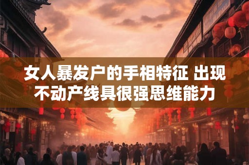女人暴发户的手相特征 出现不动产线具很强思维能力