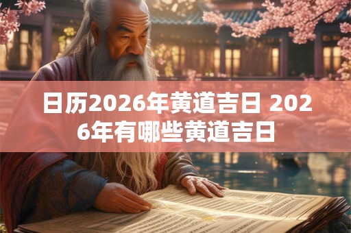 日历2026年黄道吉日 2026年有哪些黄道吉日