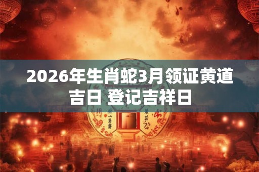 2026年生肖蛇3月领证黄道吉日 登记吉祥日