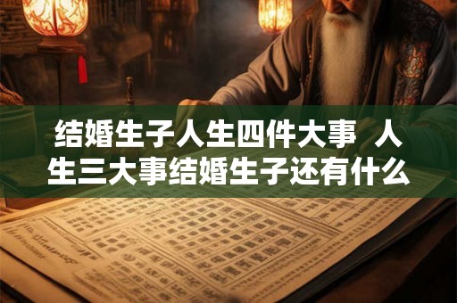 结婚生子人生四件大事  人生三大事结婚生子还有什么