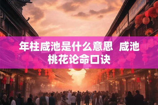 年柱咸池是什么意思  咸池桃花论命口诀