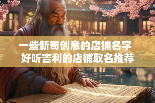 一些新奇创意的店铺名字  好听吉利的店铺取名推荐