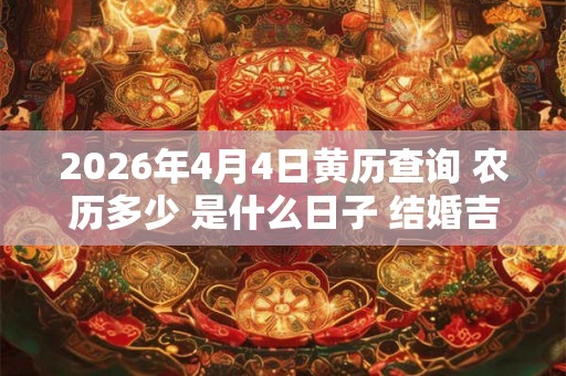 2026年4月4日黄历查询 农历多少 是什么日子 结婚吉时