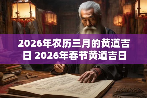 2026年农历三月的黄道吉日 2026年春节黄道吉日
