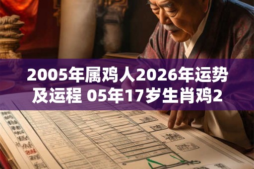 2005年属鸡人2026年运势及运程 05年17岁生肖鸡2026年每月运势 2005年属鸡人2026年运势及运程 05年17岁生肖鸡2026年每月运势