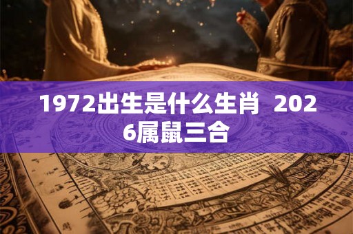 1972出生是什么生肖  2026属鼠三合
