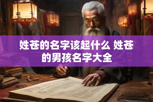 姓苍的名字该起什么 姓苍的男孩名字大全