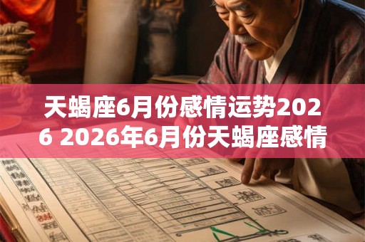 天蝎座6月份感情运势2026 2026年6月份天蝎座感情运势如何
