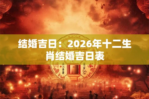 结婚吉日：2026年十二生肖结婚吉日表