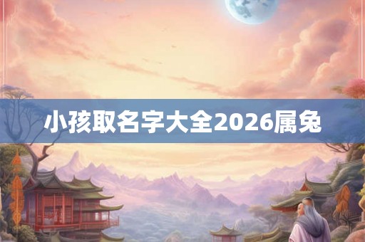小孩取名字大全2026属兔