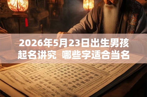 2026年5月23日出生男孩起名讲究  哪些字适合当名字